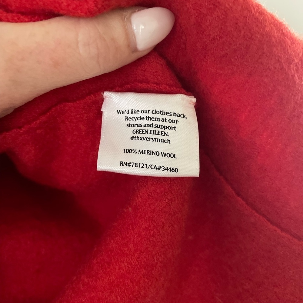 Eileen Fisher Boiled Merino Wool Open Sweater, red,
Medium - Picture 8 of 8